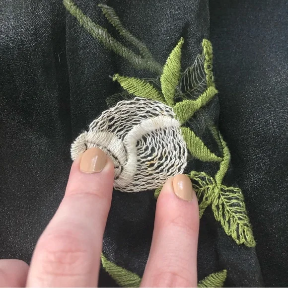 Vintage 70s Lillie Rubin Embroidered Tulle High Rise Formal Maxi Skirt - Picture 13 of 16